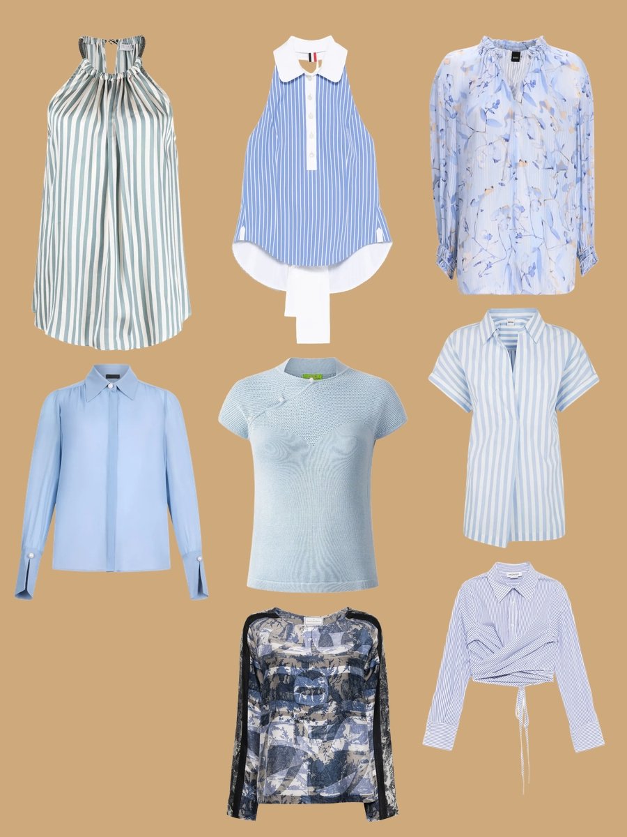 Polyester Shirt Parade: Dive into Chic Blues!