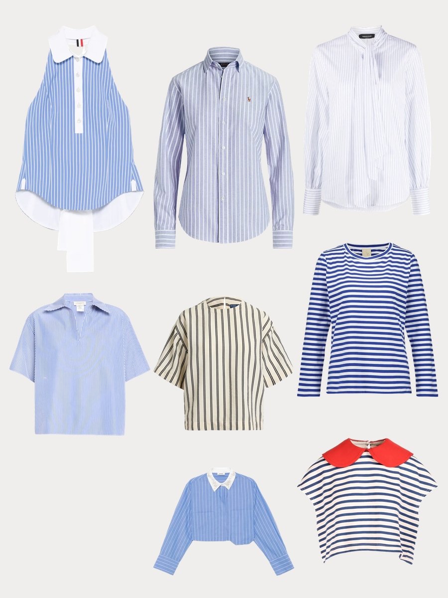 Striped Shirt Chic: Elevate with the Blue & White Blouse
