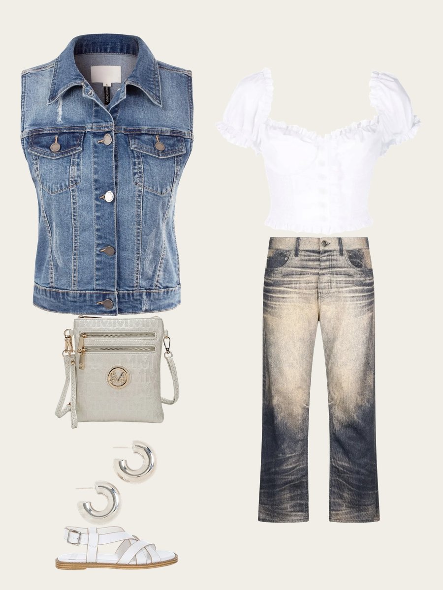 2-Piece Denim Delight: Chic Pants & Jacket Combo