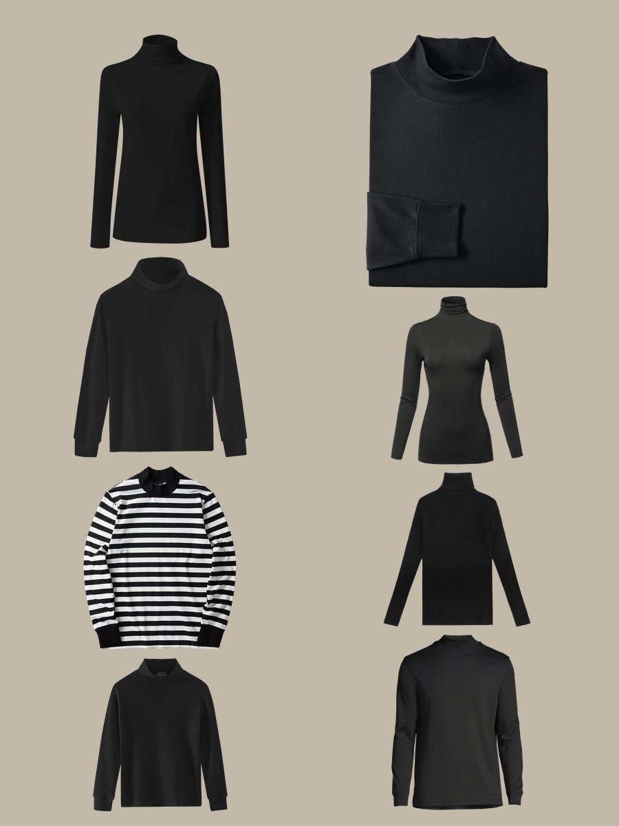 Unleash Elegance with a Black Ribbed Turtleneck